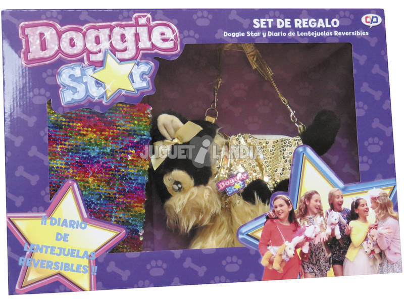 Doggie Star Peluche Borsa con Diario pallettes reversibile CYP BRANDS CK-03-DS 