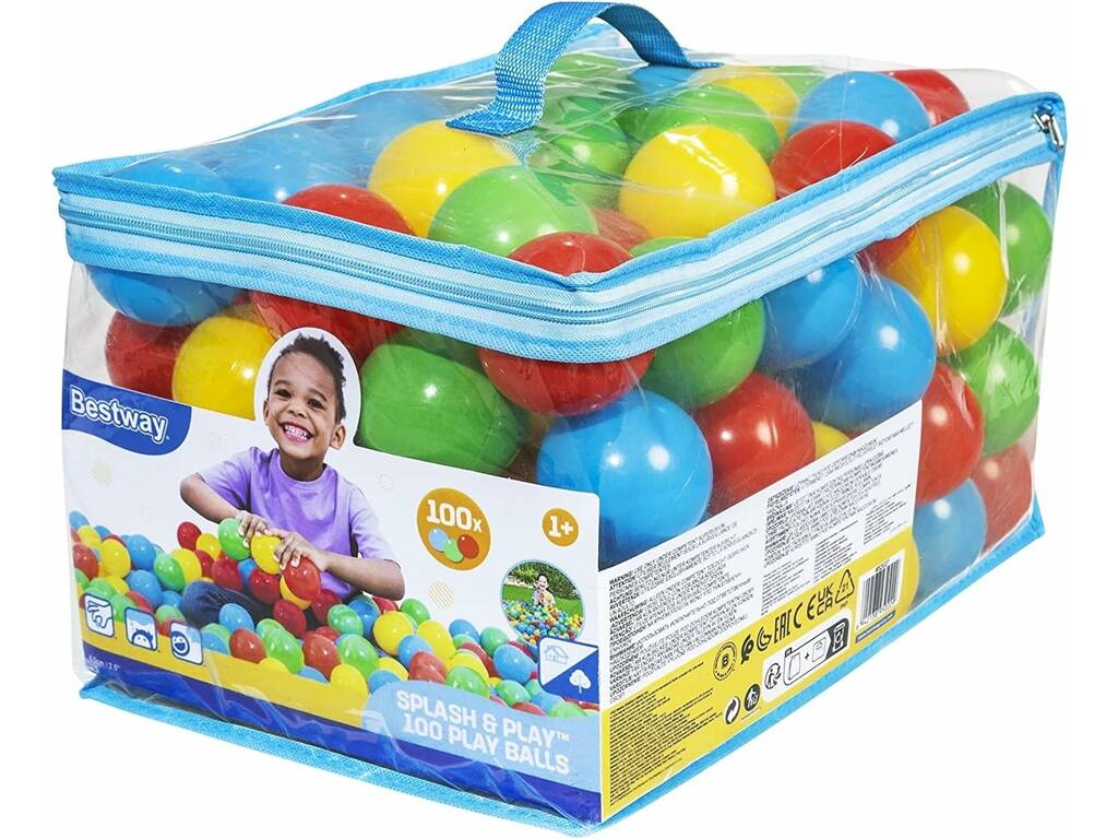 100 Bolas de plástico de cores variadas