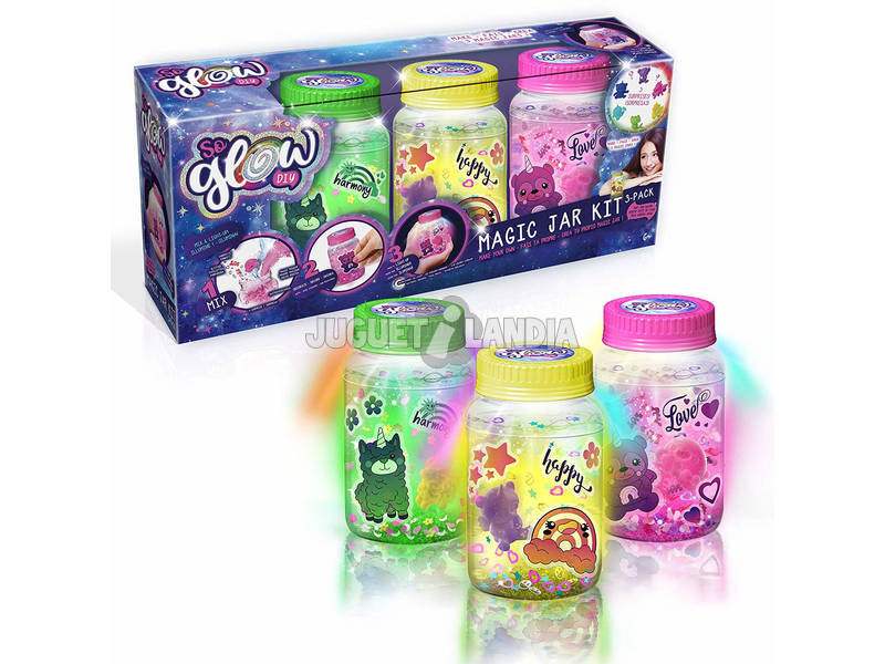 So Glow Magic Jar Crea i tuoi Barattoli della Calma Pack 3 Unità Canal Toys SGD003
