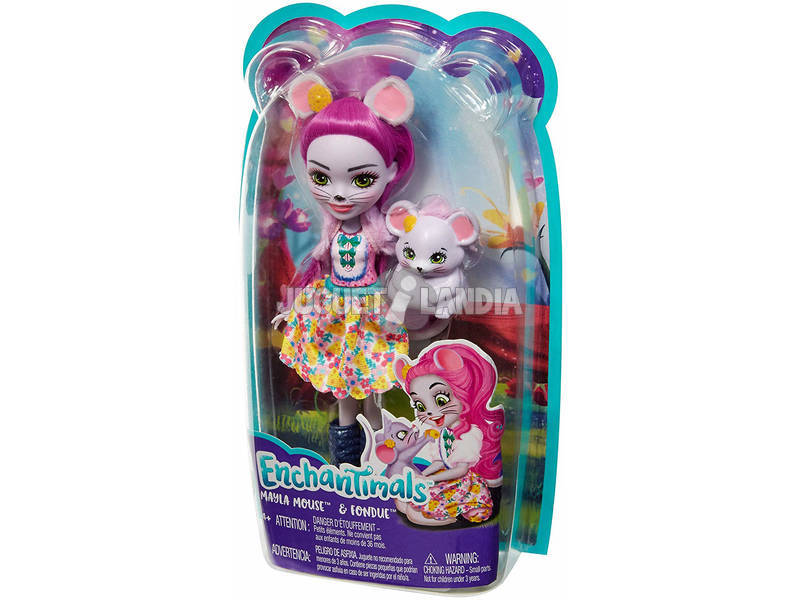 Enchantimals Muñeca y Mascota Mayla Mouse y Fondue Mattel FXM76