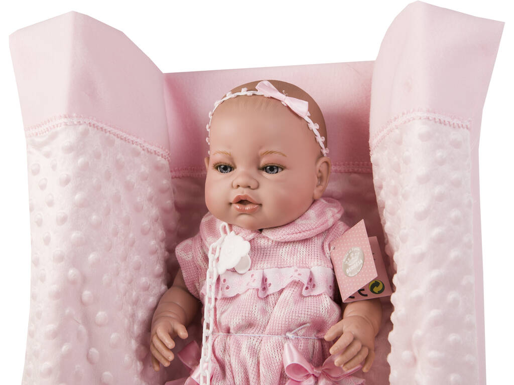 Bambola Neonata 42 cm. Pelele Rosa e Copertina Berbesa 5116