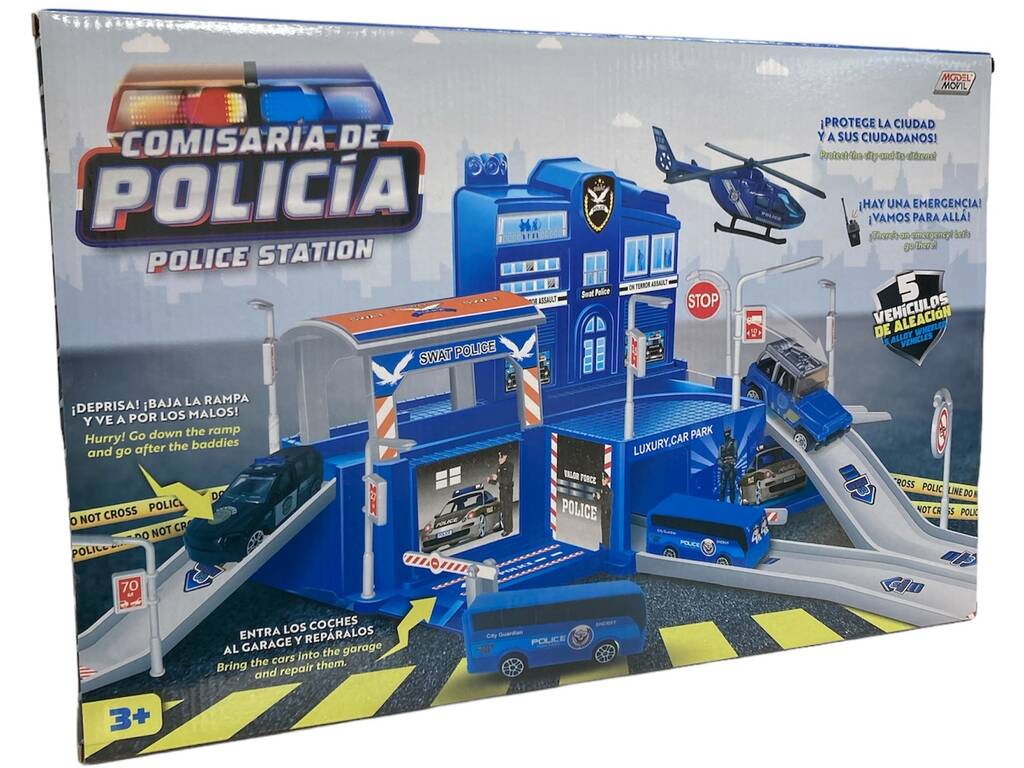 Esquadra de Polícia com 5 Veículos Die Cast