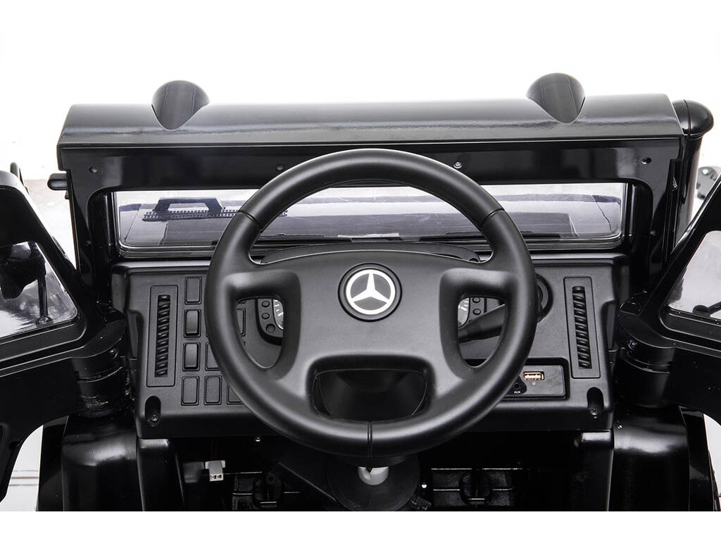 Coche Descapotable Mercedes Benz Unimog U5000 Negro Radio Control a Batería 6.V