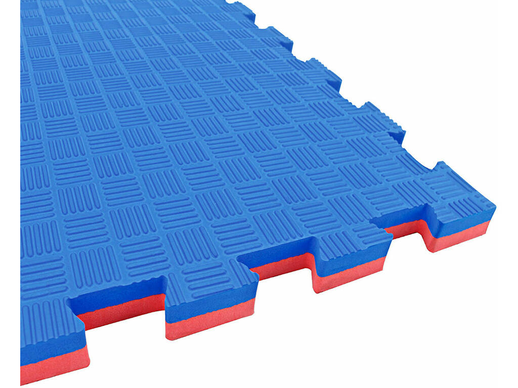Piastrella per pavimento Taekwondo 102x102x2.5 cm Rosso e Blu Durezza 40°.