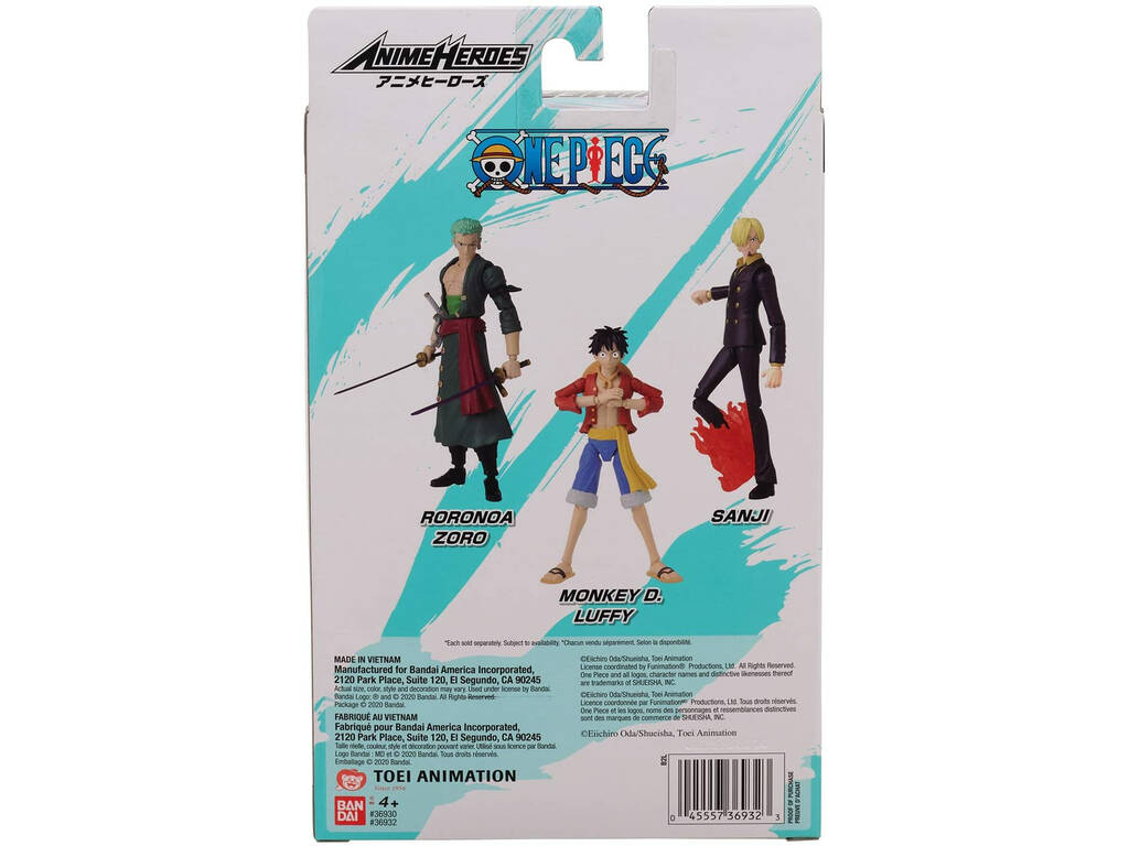 One Piece Anime Heroes Figura Roronoa Zoro Bandai 36932 - Juguetilandia