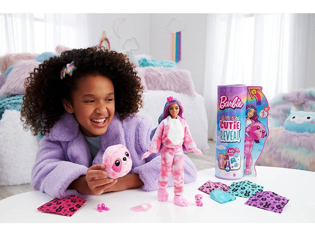 Barbie Cutie Reveal Muñeca Perezoso Mattel HJL59