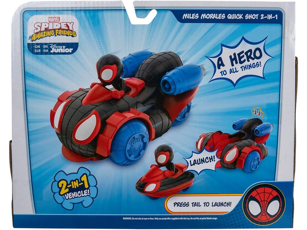 Spidey And His Friends Veicolo Miles Morales Quick Shot 2 In 1 Jazwares SNF0123