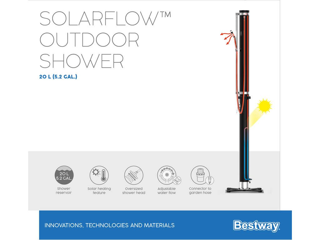 Ducha Solar Exterior SolarFlow 20 l. Bestway 58695