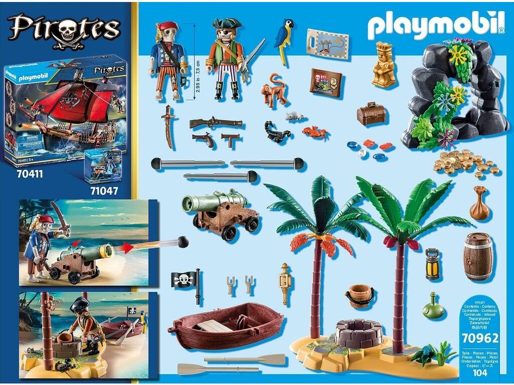 Playmobil Pirates Treasure Island Pirat mit Skelett Playmobil 70692