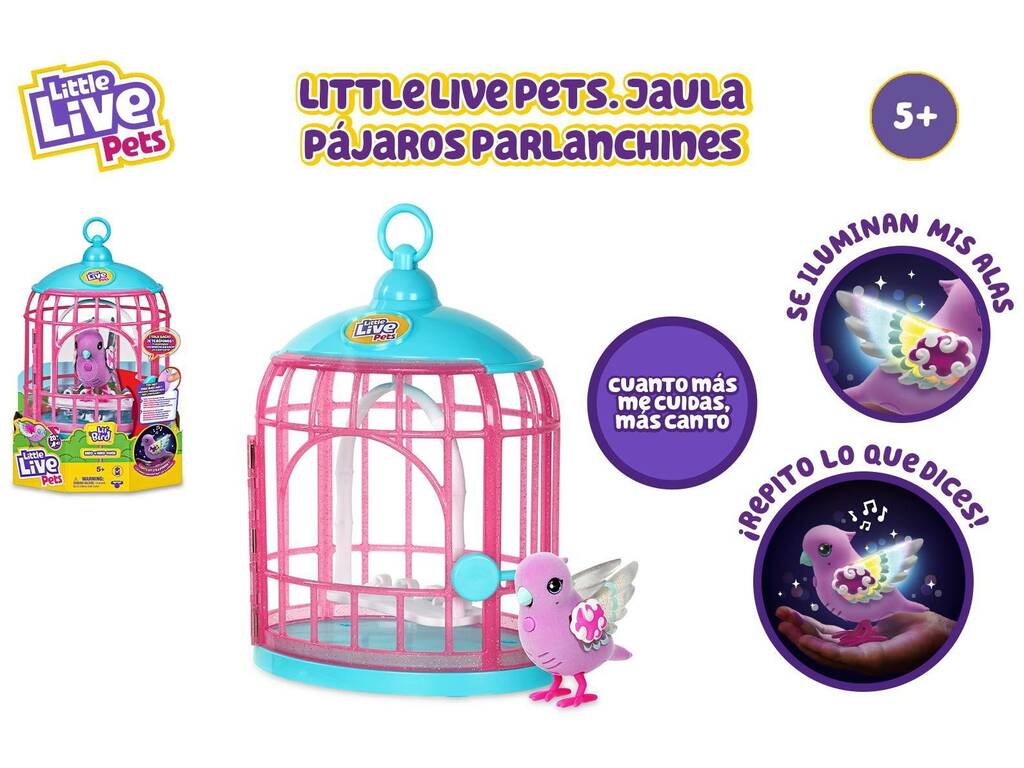 Little Live Pets Jaula con Pájaro Parlanchín Famosa LPB15000