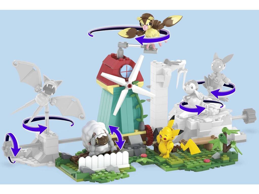 Pokémon Mega Pack Country Windmill mit Pikachu, Pidgey und Wooloo Mattel HKT21