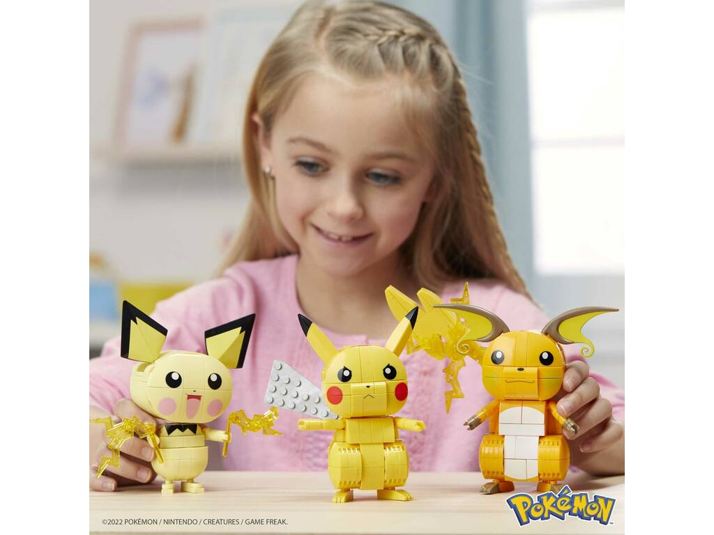 Pokémon Mega Construx Figuren Pichu, Pikachu und Raichu Mattel GYH06