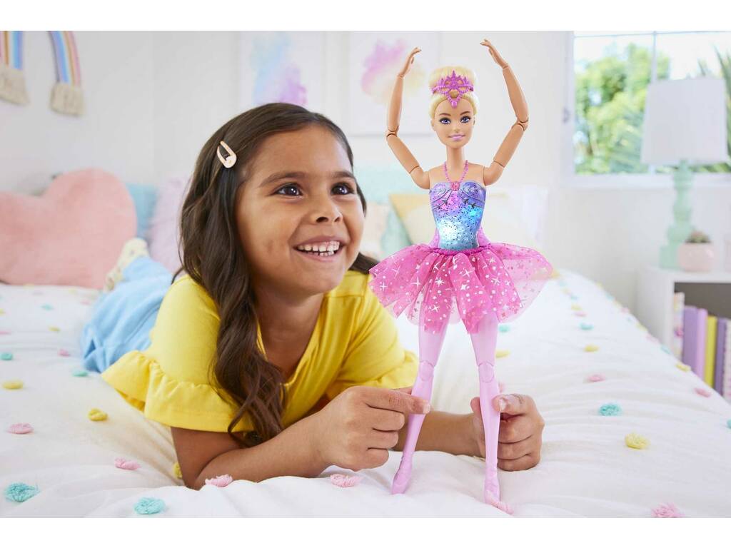 Barbie Dreamtopia Bailarina Tutú Rosa con Luz Mattel HLC25