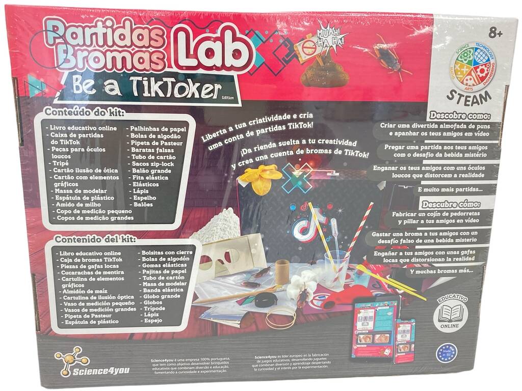 Science4you - Laboratorio de Bromas para Niños con TikTok - Crea tu TikTok  y Haz 13 Bromas Divertidas