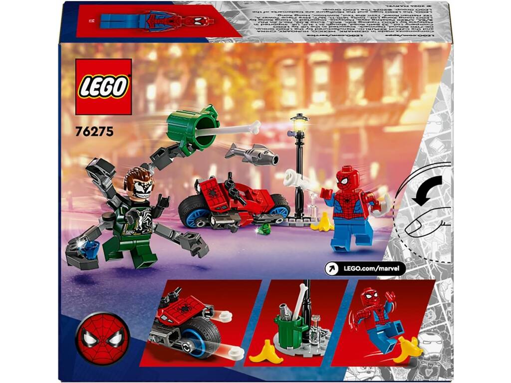 Lego Marvel Spiderman Inseguimento in moto Spiderman VS Doc Ock 76275