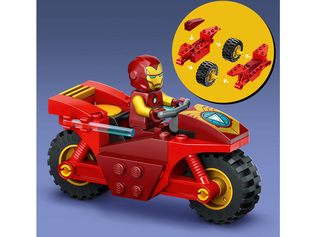 Lego Marvel Iron Man con moto e Hulk 76287