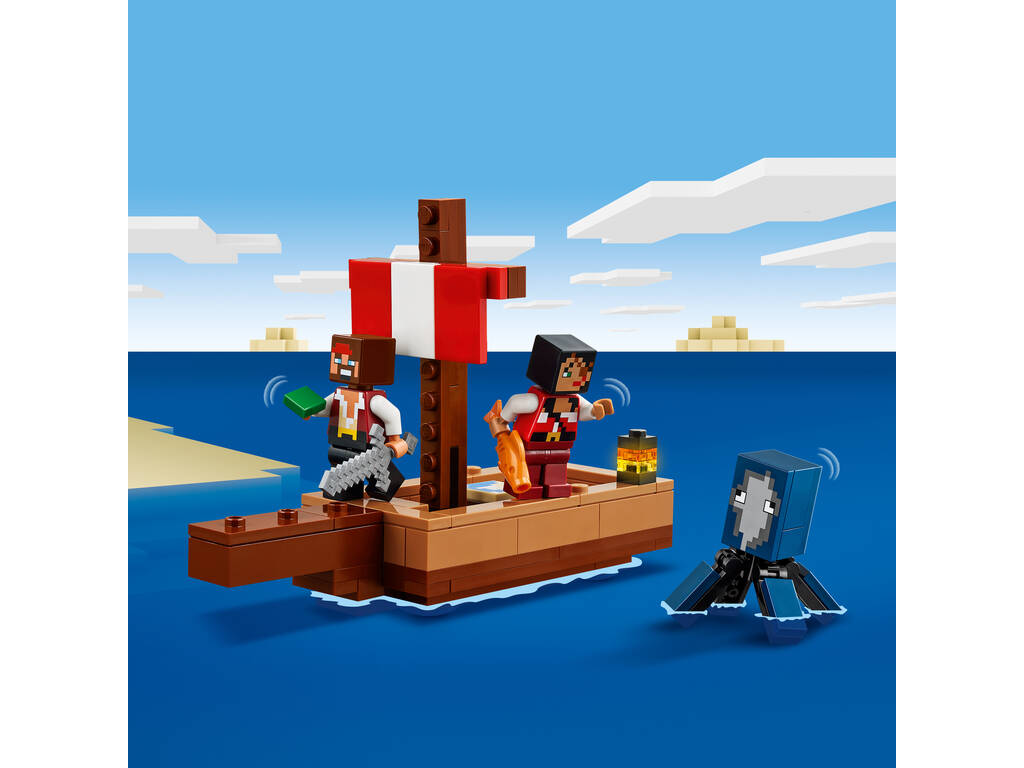 Lego Minecraft A Viagem no Barco Pirata de Lego 21259