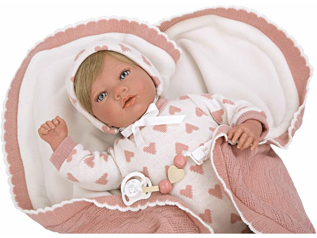 Reborn-Babypuppe Cristina Rosa 40 cm mit Decke von Arias 98141