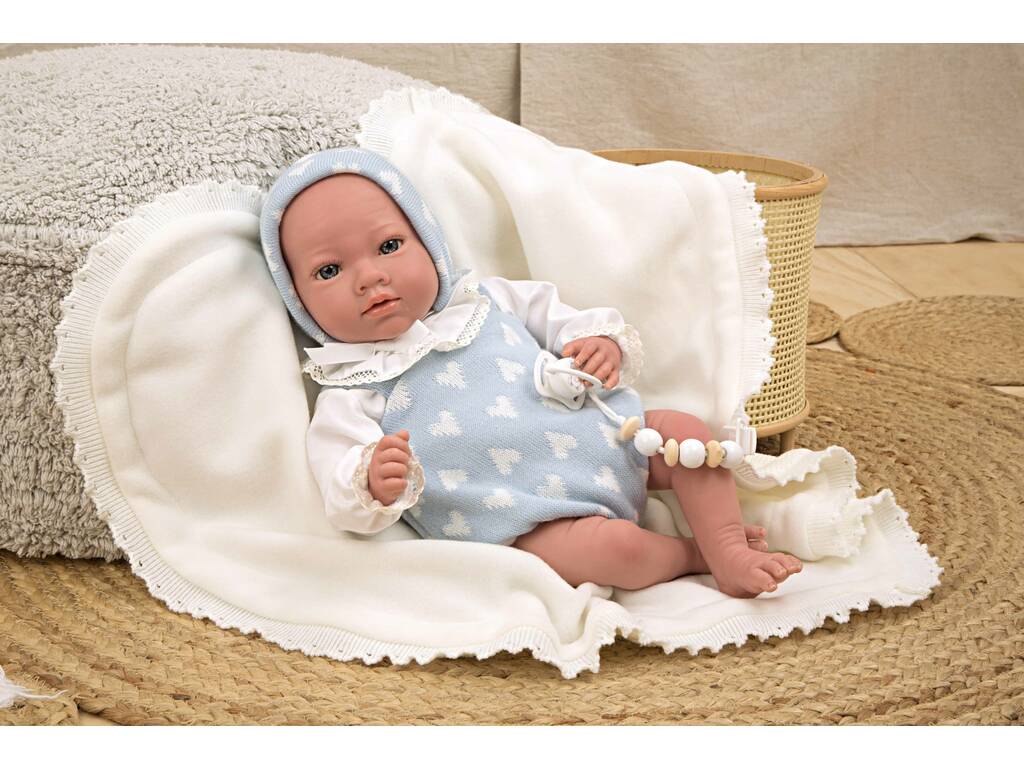 Reborn-Babypuppe Ian Blau 40 cm mit Decke von Arias 98142