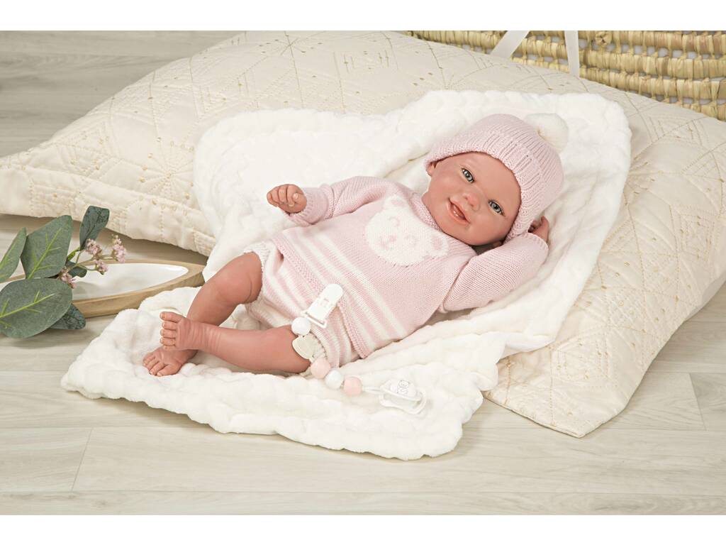 Bambola Bebè Reborn 45 cm. Adriana Rosa con Coperta Arias 98149