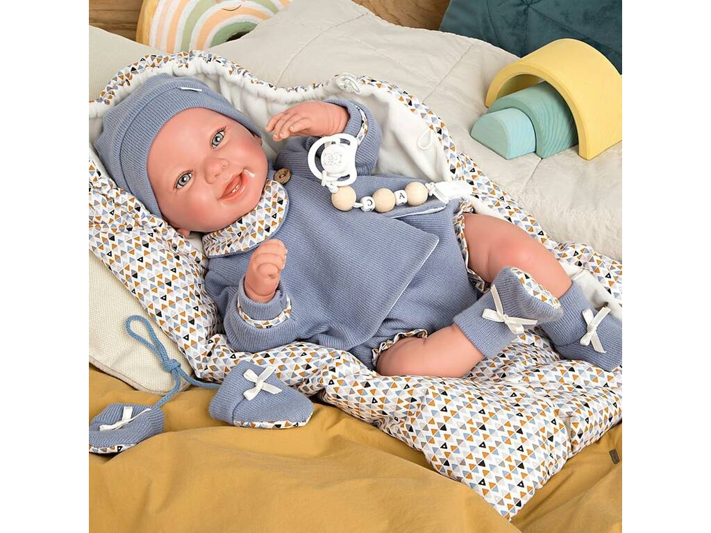 Boneco Bebé Reborn 45 cm. Daniel com Saco de Dormir Arias 98117