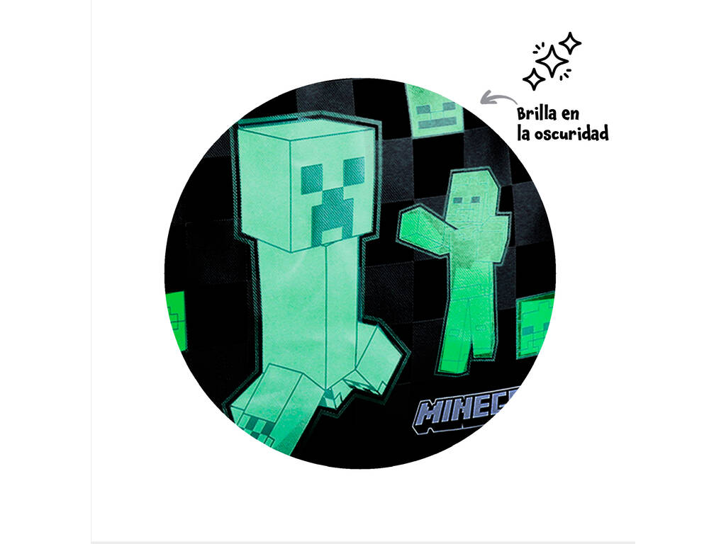 Minecraft Creeper Portatodo Redondo Forrado Toybags T106-1045