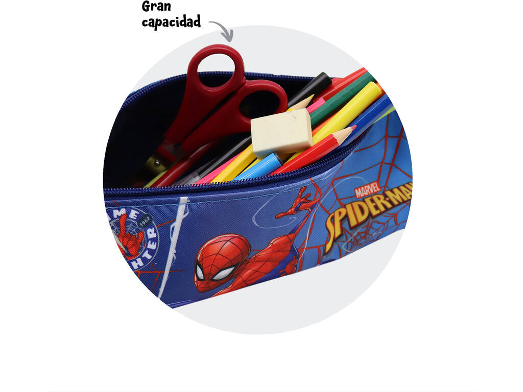 Sac à jouets rond doublé Spiderman Sac fourre-tout rond T106-132