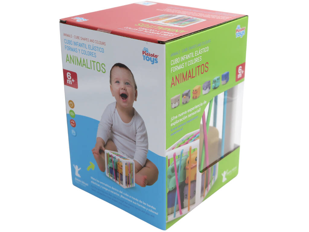 Cubo Infantil Elástico Formas e Cores Animalitos Quadrados