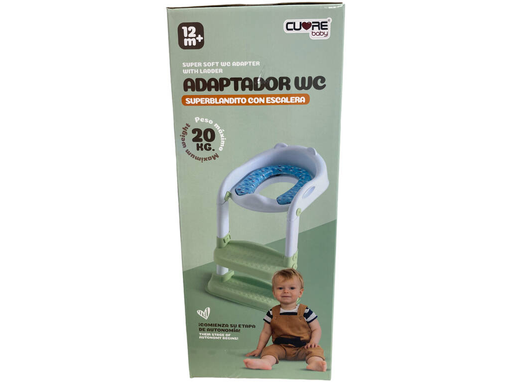 Adaptateur WC super doux avec échelle bleue et design jungle