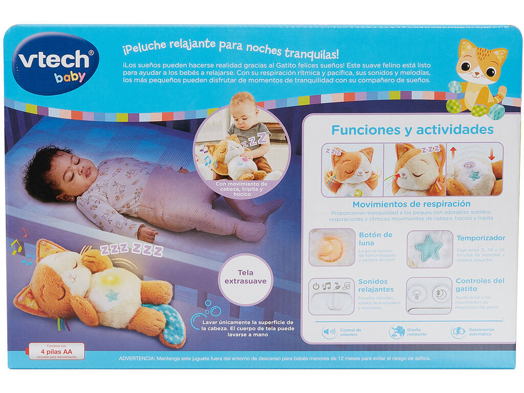 Peluche para Dormir Gatito Felicies Sueños Vtech 80-575022