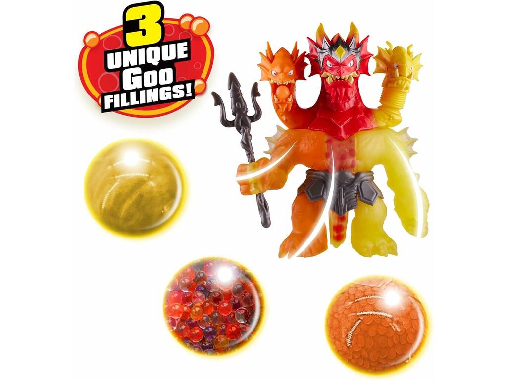 Heroes Of Goo Jit Zu Stretch Zu Strikers Figure King Hydra Lava Fury 3 en 1