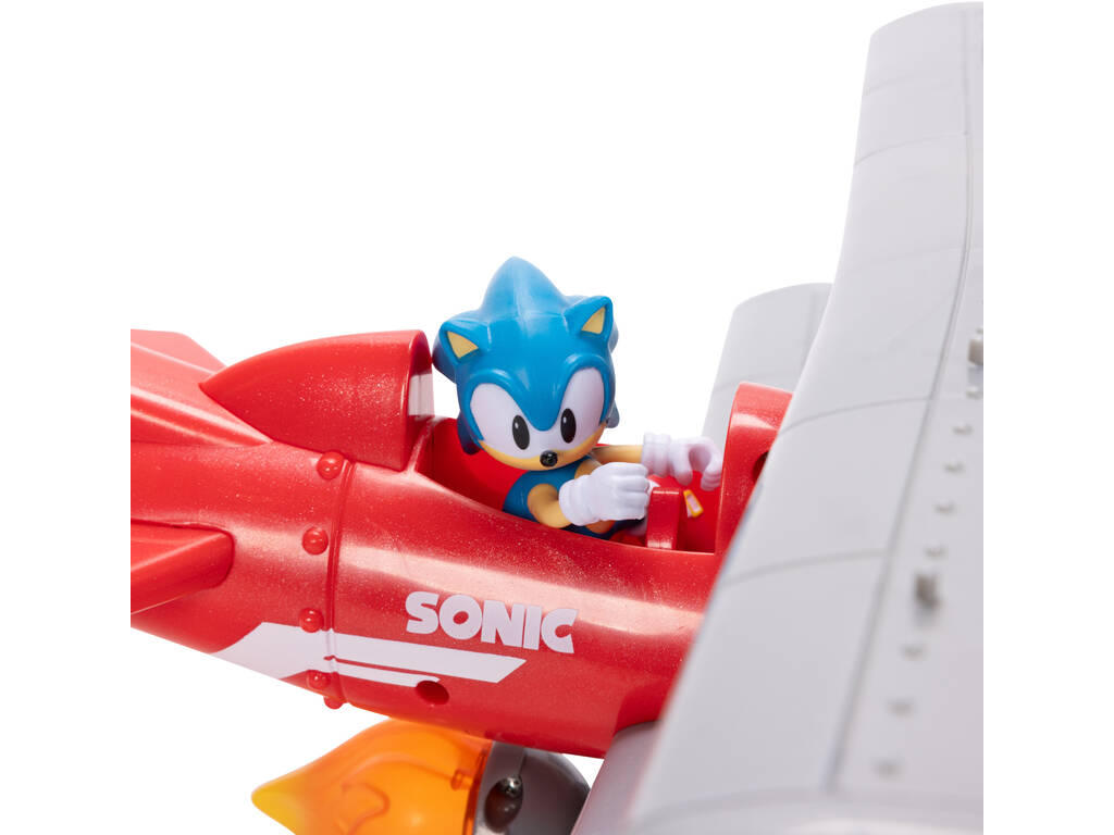 Sonic The Hedgehog Biplano Tornado con Figura Sonic de 6 cm