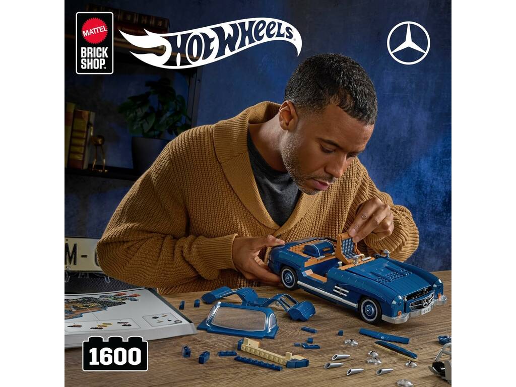 Hot Wheels Premium Series Mercedes Benz 300 SL Ensemble de construction avec véhicule