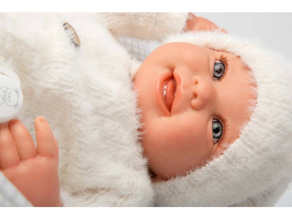 Boneca Bebé Reborn Henar de 45 cm com Canção de Embalar