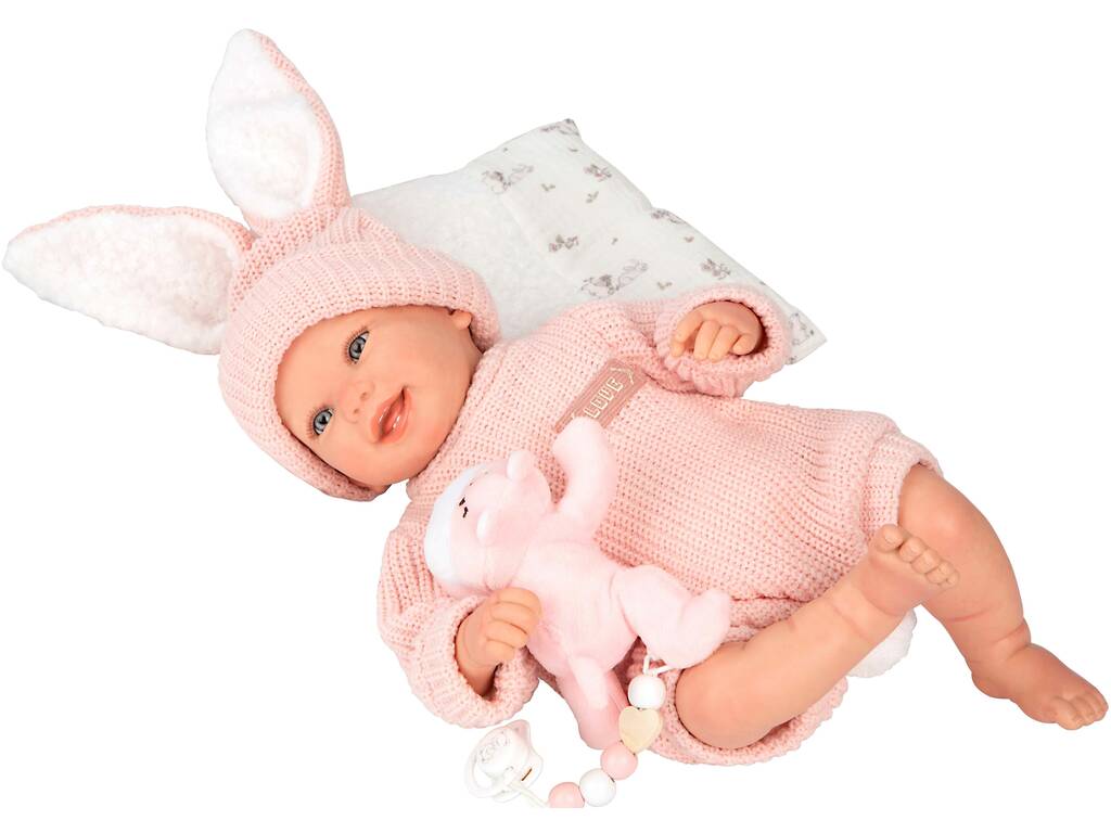 Poupée Reborn Lucia de 45 cm avec coussin et peluche
