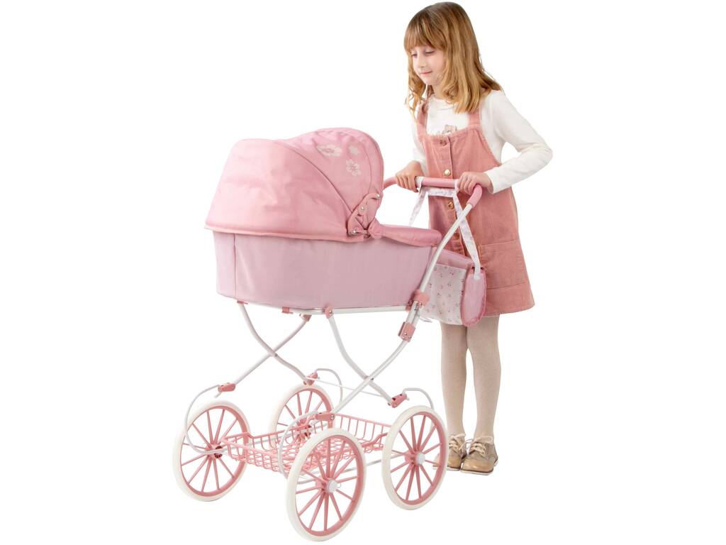 Poussette pour poupées avec capote Elegance et sac