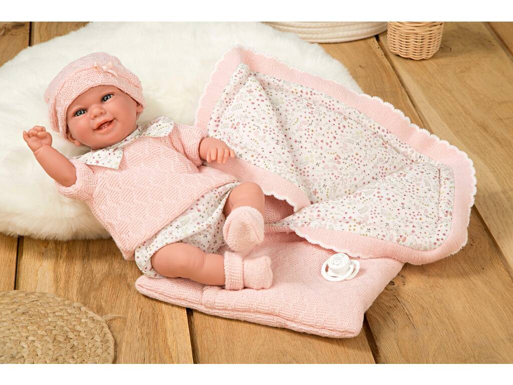 Poupée bébé Elegance Babyto rose de 35 cm avec poids réel et couverture