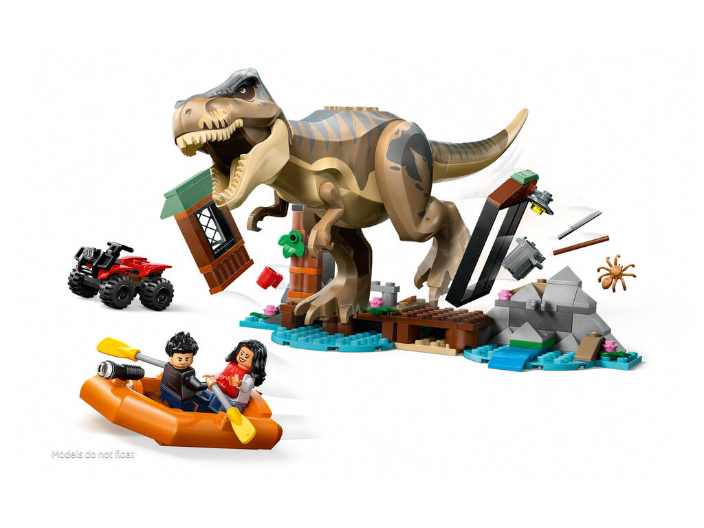 Lego Jurassic World Rebirth Fuite par la rivière et T. Rex à la chasse