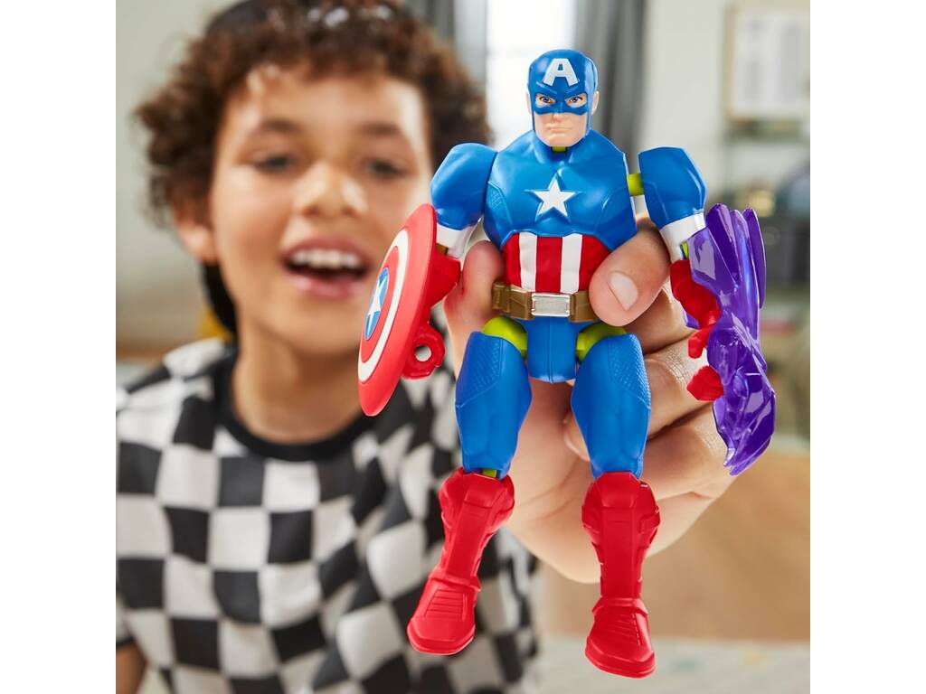 Marvel MixMashers Figura Básica Capitán América con Accesorios