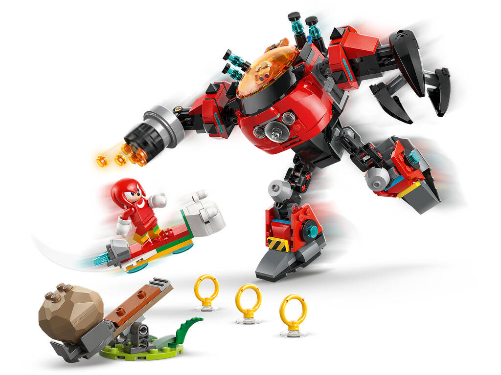 Lego Sonic Knuckles vs Meca Egg Crusher del Dr. Eggman