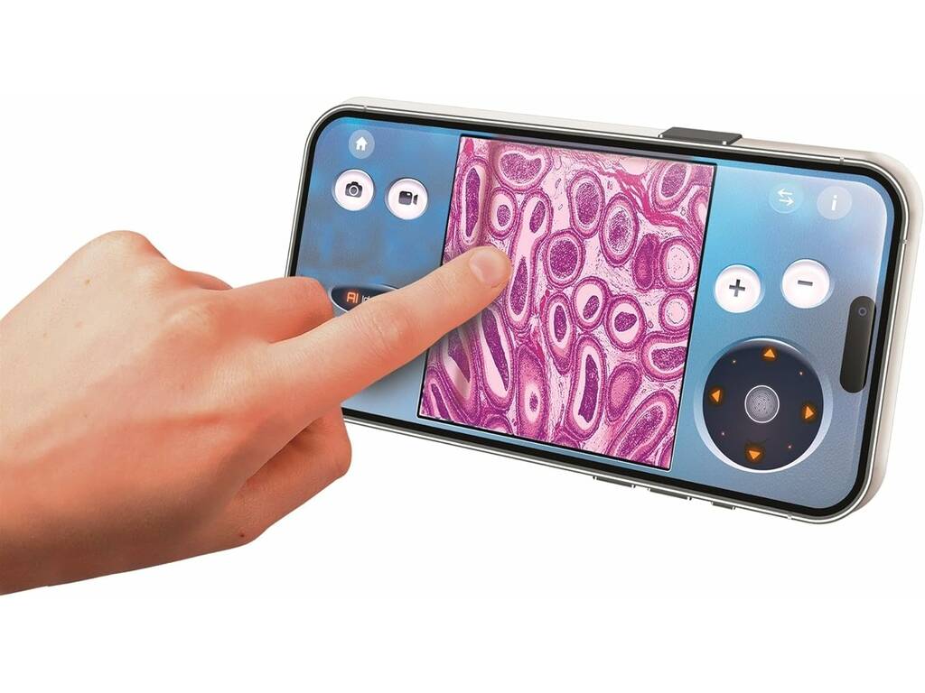 Microscope interactif avec IA et caméra Wi-Fi
