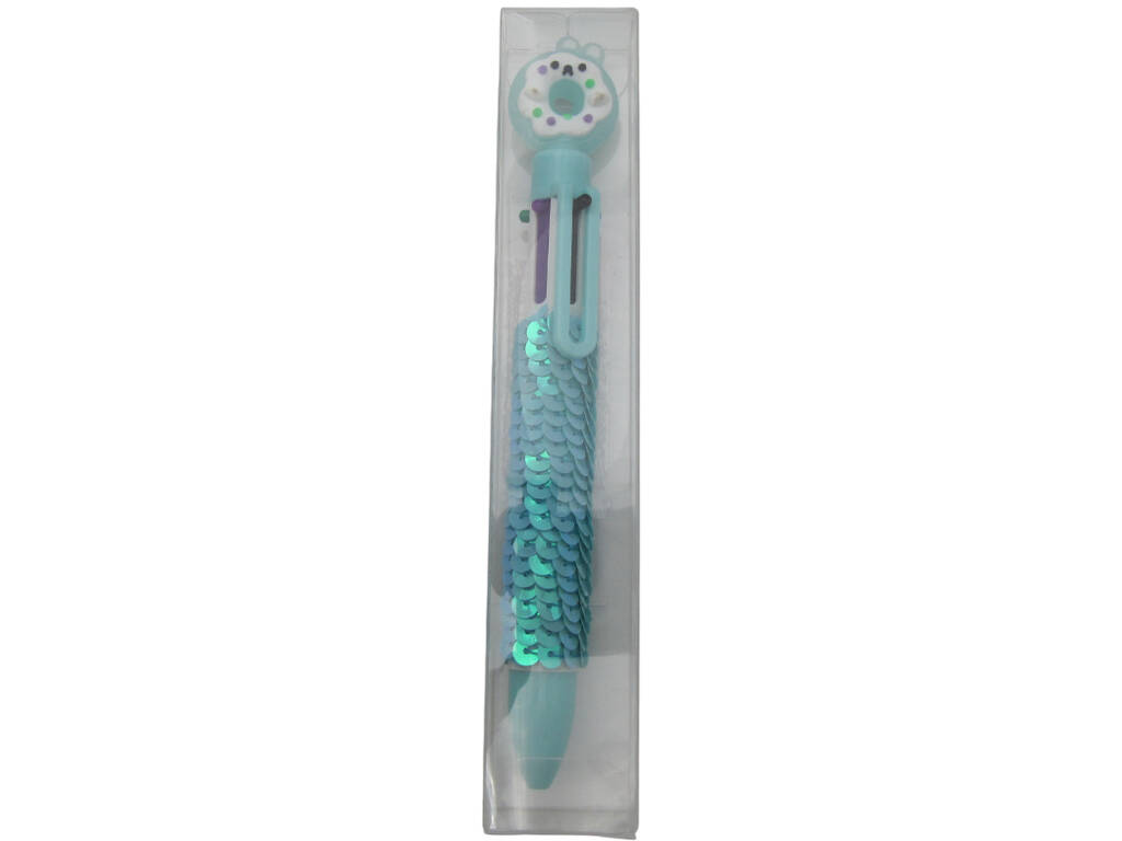 Stylo à bille 6 couleurs avec donut de 16,5 cm