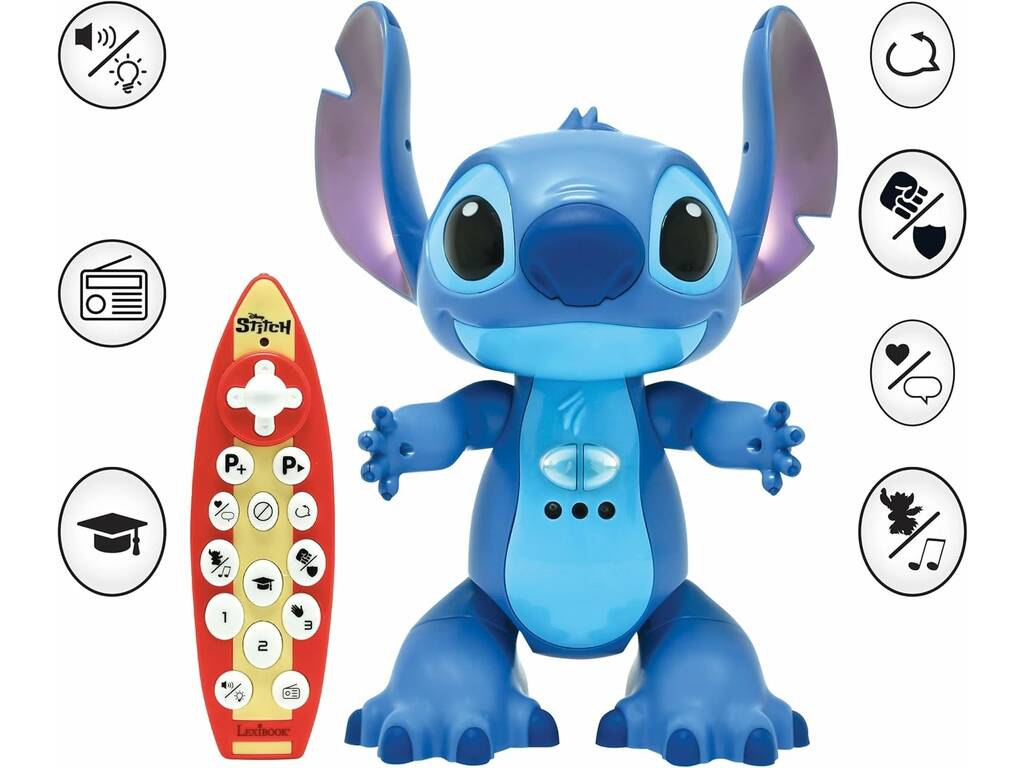 Disney Stitch Rotbot interactif télécommandé bilingue de 26 cm