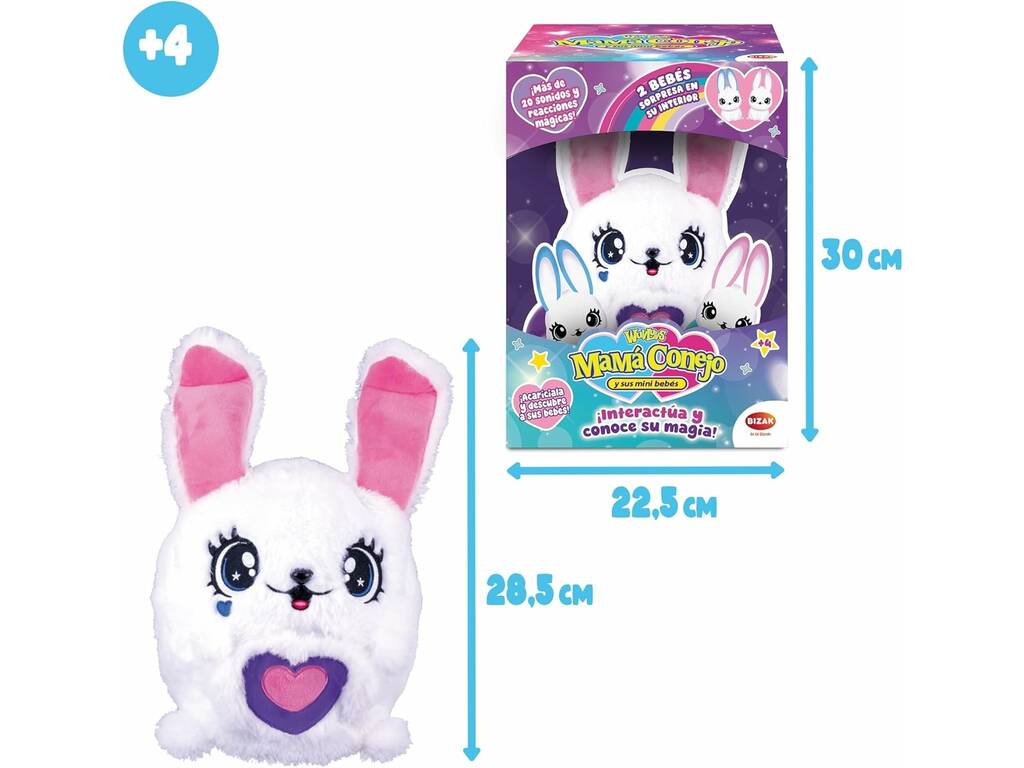 Maman Lapin et ses mini bébés surprise avec sons et réactions magiques