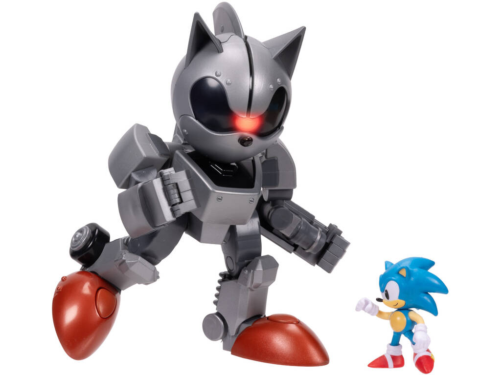 Sonic The Hedgehog Figura Sonic de 6 cm con Giant Mecha Sonic de 22 cm con Luz