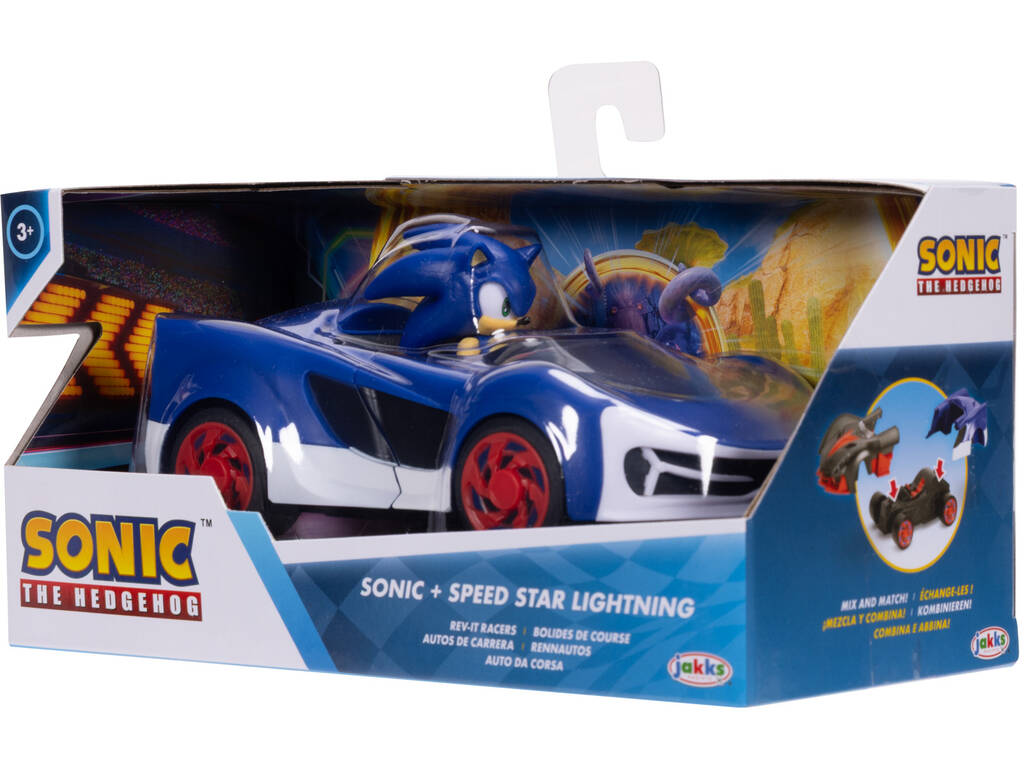 Sonic The Hedgehog Figura Sonic con Vehículo Speed Star Lighting de 16 cm