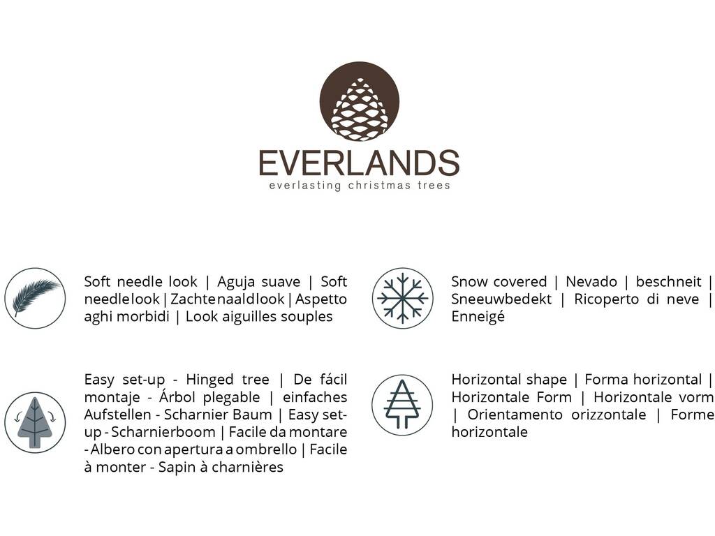 Sapin de Noël Imperial Nevado de 150 cm avec 340 branches Everlands