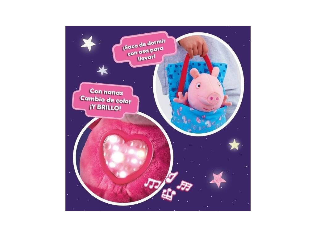 Peppa Pig Peluche Fiesta de Pijamas de 20 cm con Luz y Sonidos