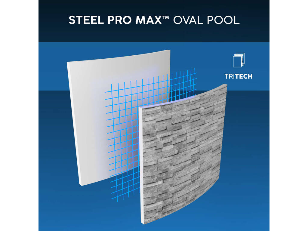 Piscina Desmontável Oval Steel Pro Max Splashview 427x250x100 cm. Bestway 56714