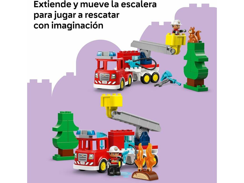 Lego Duplo Camião de Bombeiros com Mangueira e Bombeiros